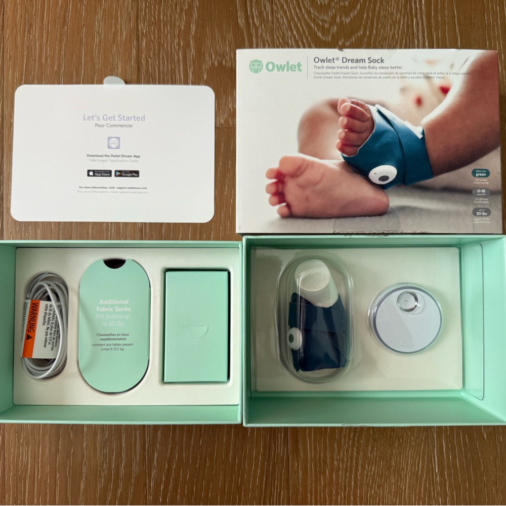 Owlet Dream Sock - Green - Like New